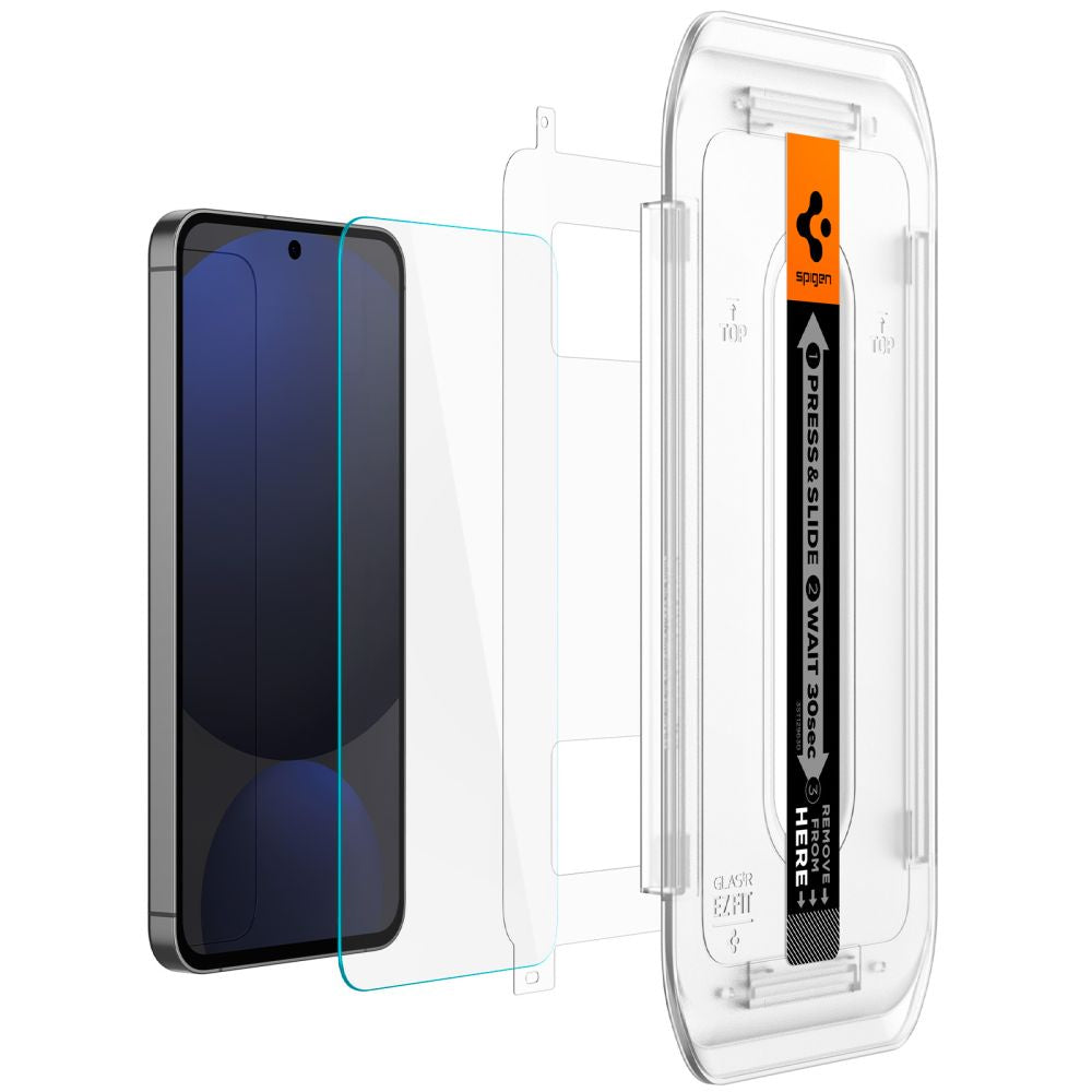 Protetor de ecrã Spigen EZ FIT para Samsung Galaxy S24 FE S721, proteção de vidro, cola total, conjunto de 2 peças AGL08729