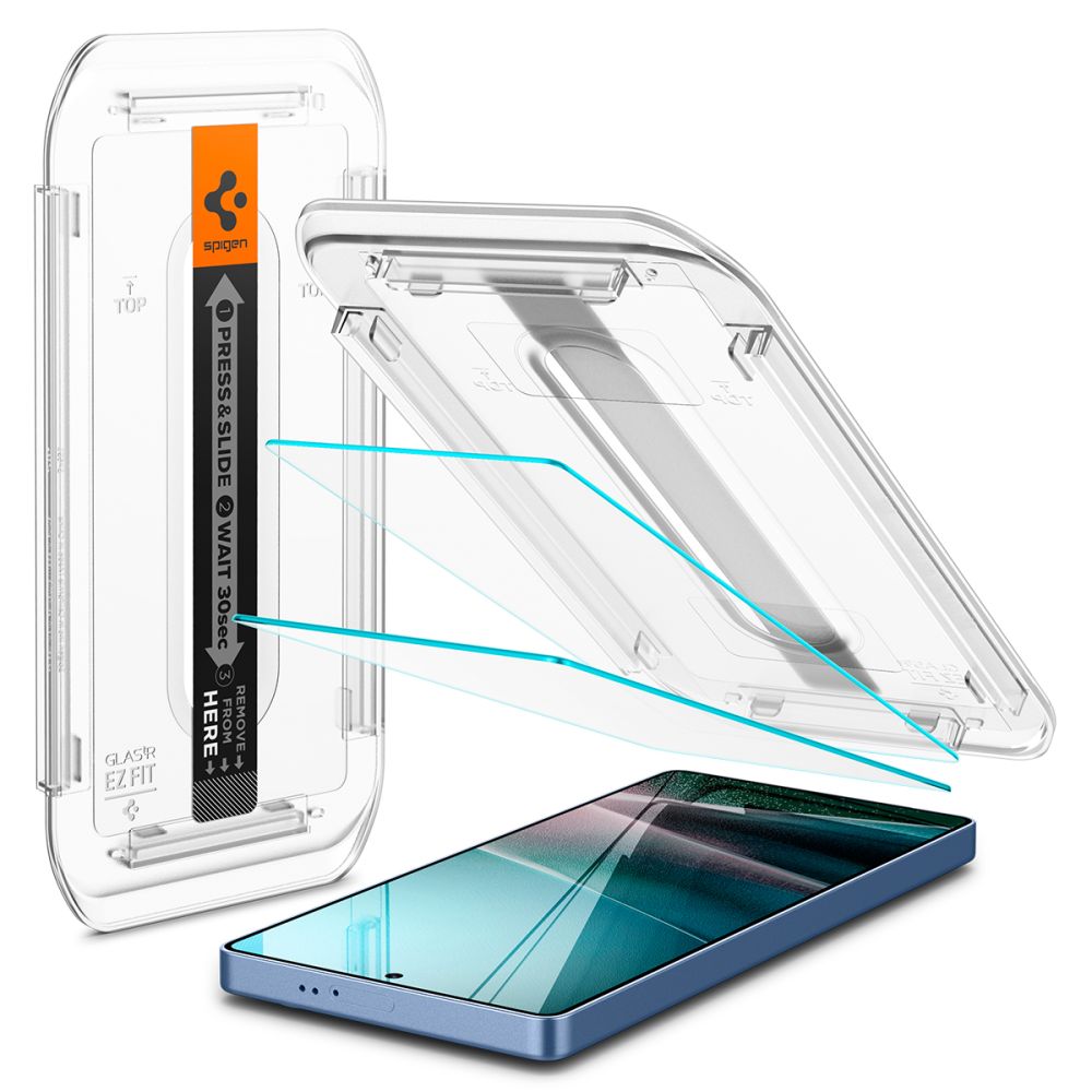 Película Protetora de Ecrã Spigen GlastR EZ FIT HD para Samsung Galaxy S25 Ultra S938, Vidro Temperado, Colagem Completa, Conjunto de 2 peças AGL09082