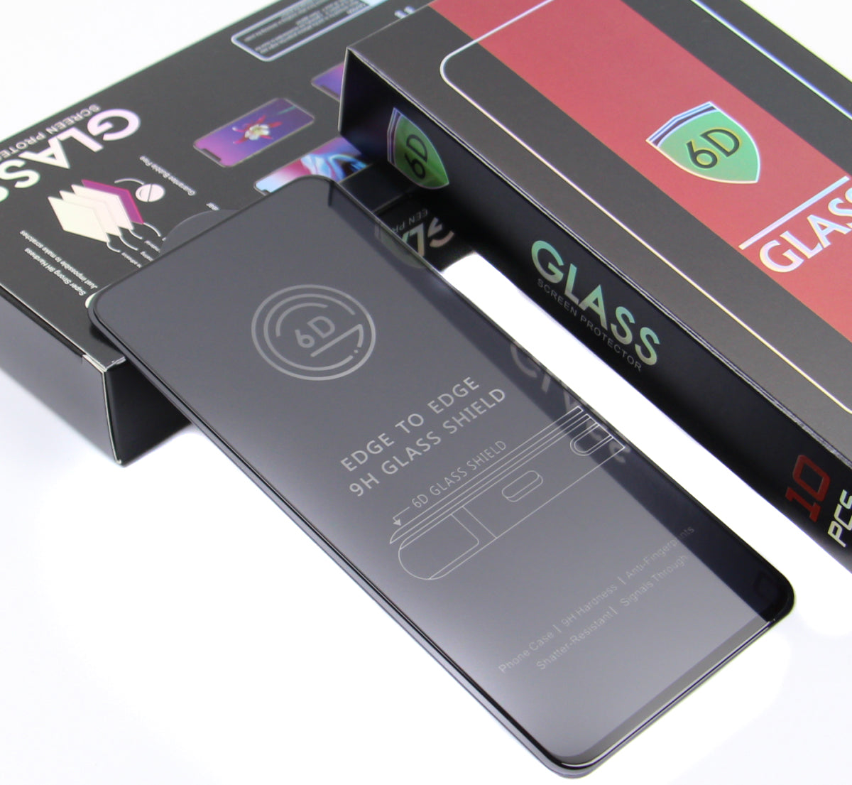 Película protetora de ecrã OEM para Apple iPhone 17e / 16e / 14 / 13 Pro, Vidro Temperado, Cola Total, Conjunto de 10 unidades, 6D, Preto