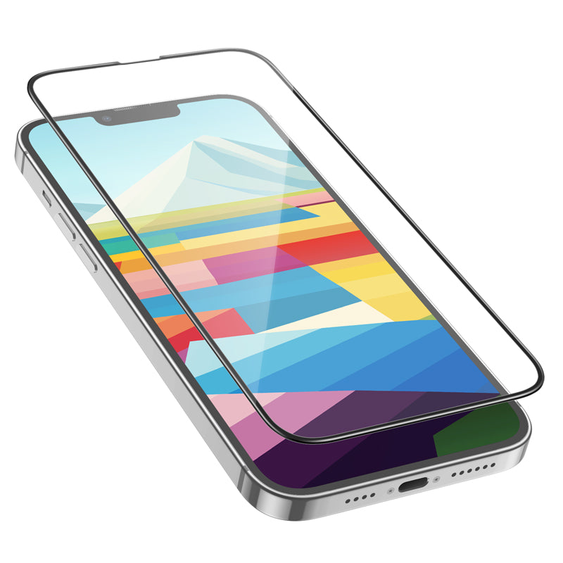 Película Protetora de Ecrã HOCO G16 para Apple iPhone 16 / 15, Vidro Temperado, Colagem Total, 5D, Preta.