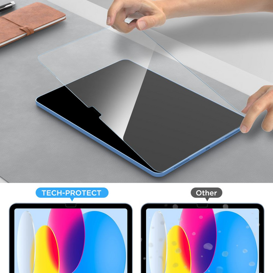 Película Protetora de Ecrã Tech-Protect FIT+ para Samsung Galaxy Tab S10 FE+, Vidro Temperado, Colagem Total, Conjunto de 2 peças, 2.5D