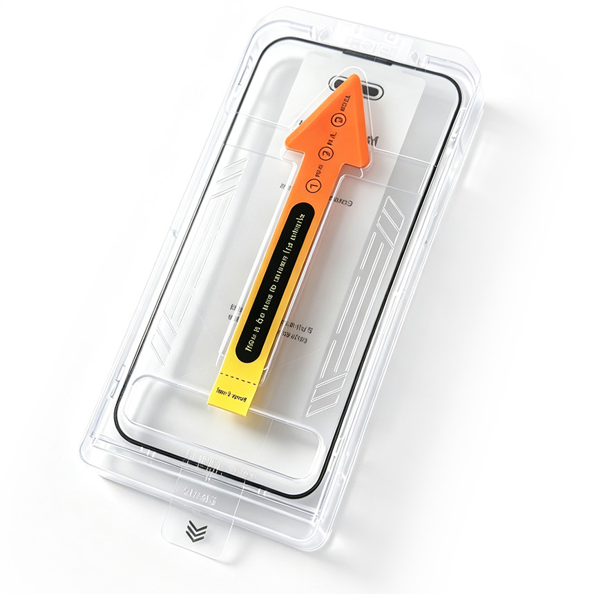 Película de proteção de ecrã OEM Dust Free Easy Fit para Apple iPhone 16 Pro Max, vidro temperado, Full Glue, preta