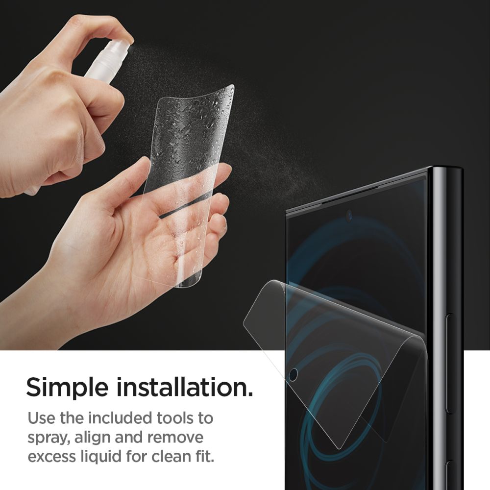 Película Protetora de Ecrã Spigen Neo Flex para Samsung Galaxy S24 Ultra S928, Plástico, Conjunto de 2 peças