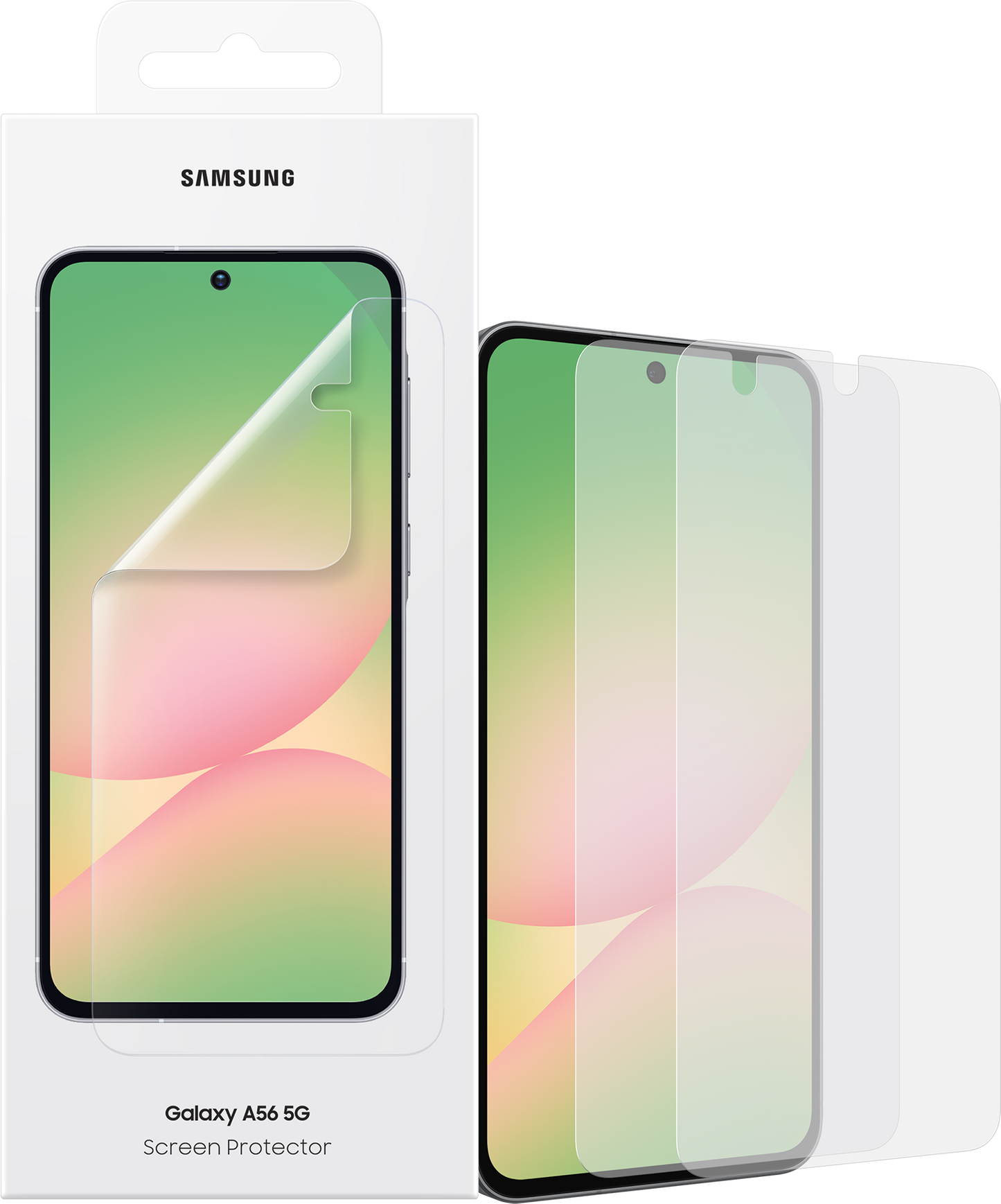 Película protetora de ecrã para Samsung Galaxy A56 A566, Plástico, Conjunto de 2 peças EF-UA566CTEGWW