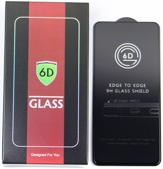 Película protetora de ecrã OEM para Apple iPhone 17e / 16e / 14 / 13 Pro, Vidro Temperado, Cola Total, Conjunto de 10 unidades, 6D, Preto