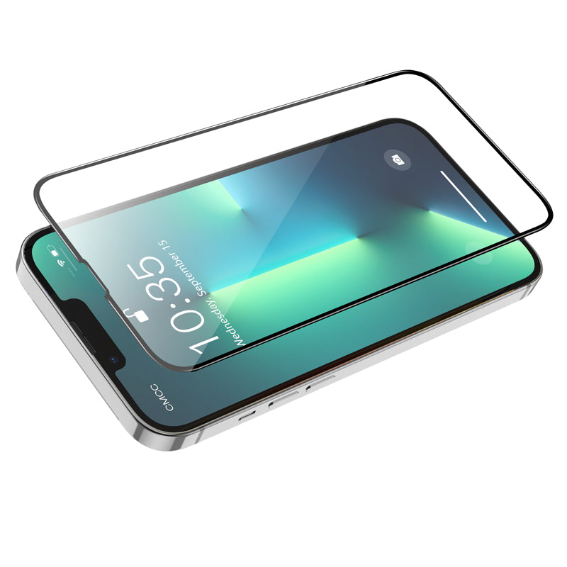 Película Protetora de Ecrã HOCO G16 para Apple iPhone 17e / 16e / 14 / 13 Pro, Vidro Temperado, Colagem Total, 5D, Preta.
