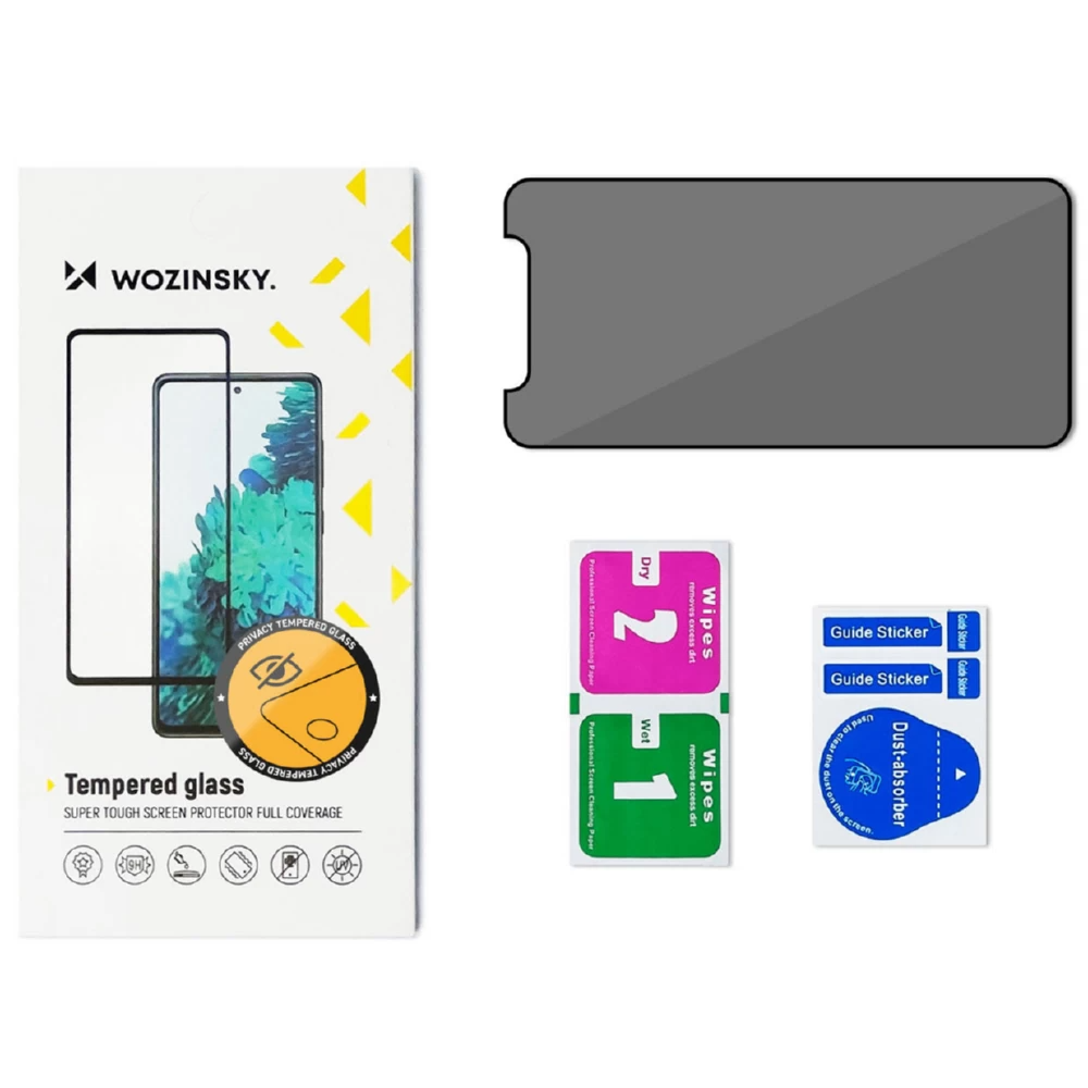 Película protetora de ecrã Privacy WZK AntiSpy para Apple iPhone 15 Pro, Vidro Temperado, Cola Total