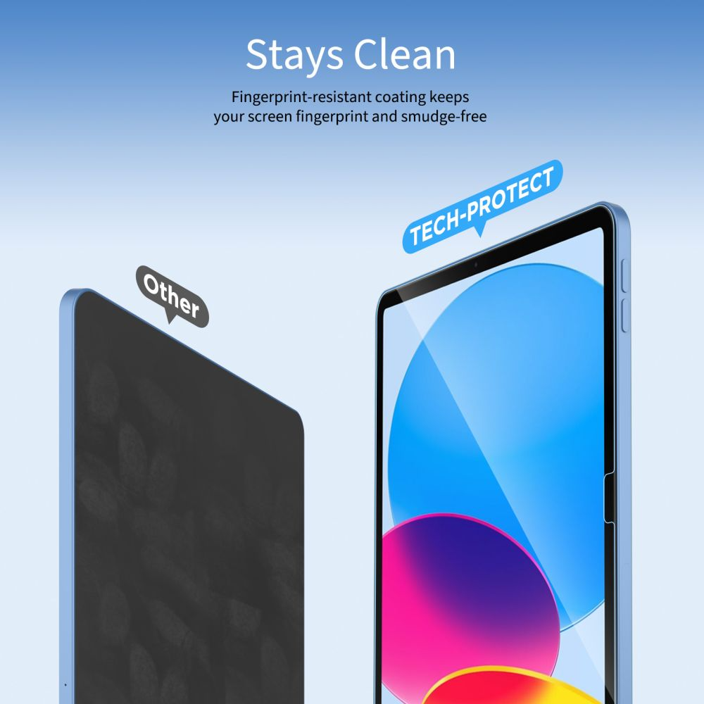 Película Protetora de Ecrã Tech-Protect FIT+ para Samsung Galaxy Tab S10 FE+, Vidro Temperado, Colagem Total, Conjunto de 2 peças, 2.5D