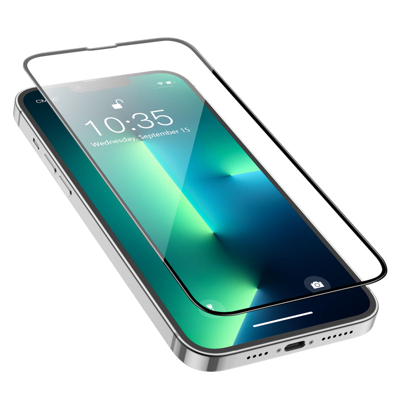 Película Protetora de Ecrã HOCO G16 para Apple iPhone 14 Plus / 13 Pro Max, Vidro Temperado, Colagem Completa, 5D, Preta