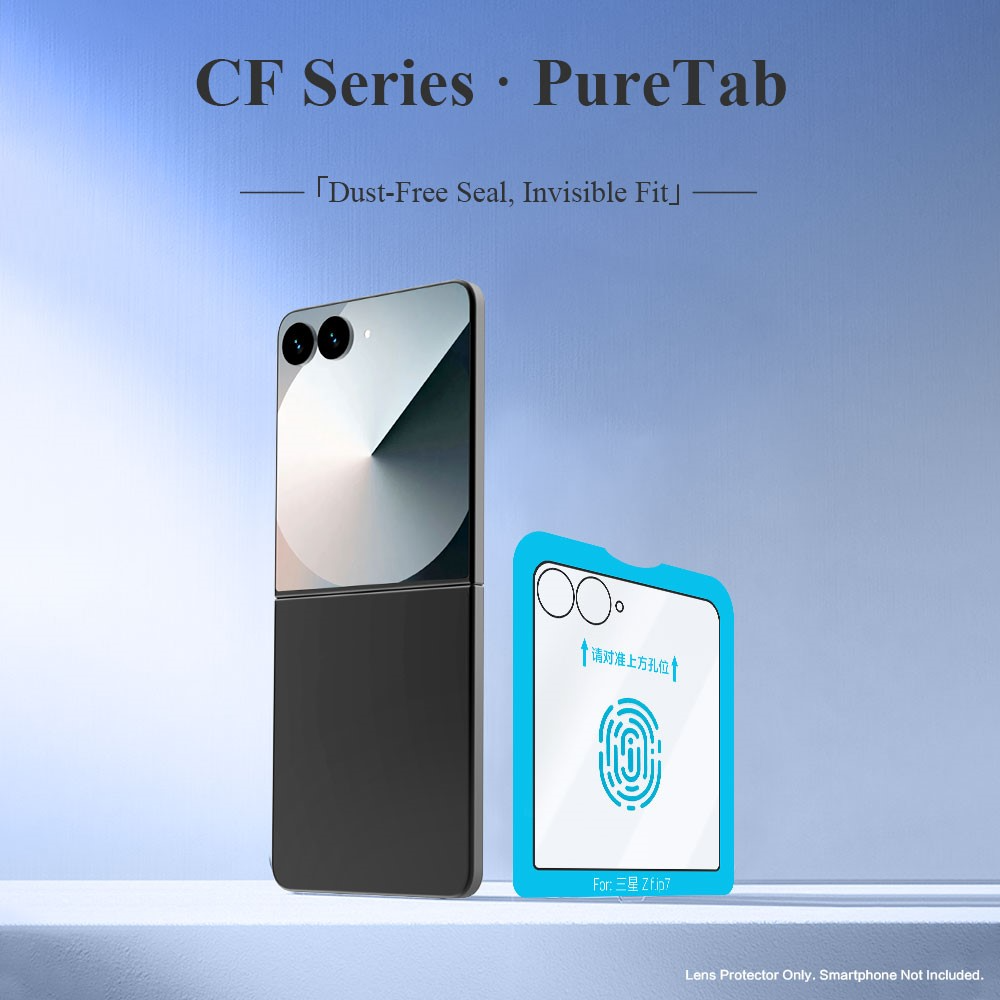 Película protetora para ecrã exterior Lereach para Samsung Galaxy Z Flip8 F776 / Galaxy Z Flip7 F766, vidro temperado, cola total, conjunto de 2 peças, preta