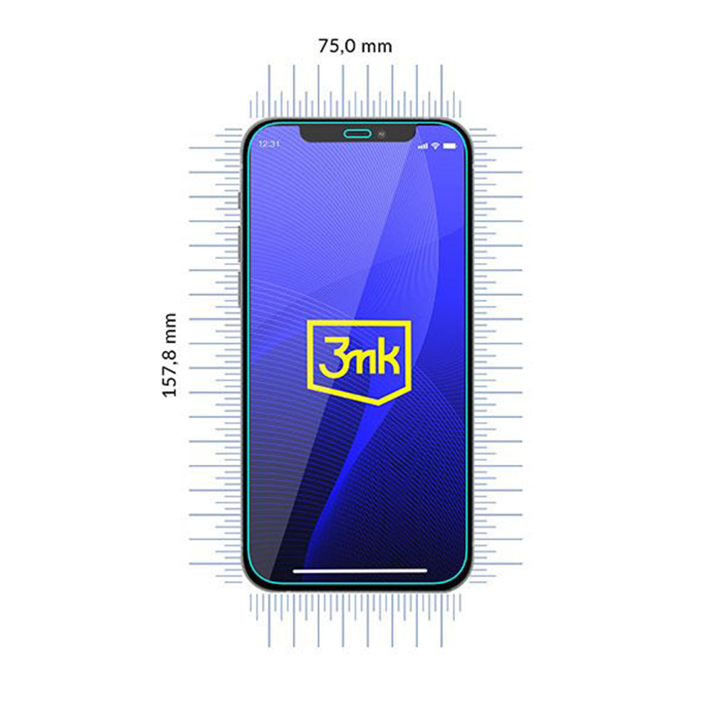 Película protetora de ecrã 3MK FlexibleGlass para Apple iPhone 12 Pro Max, Vidro Flexível, Cola Total