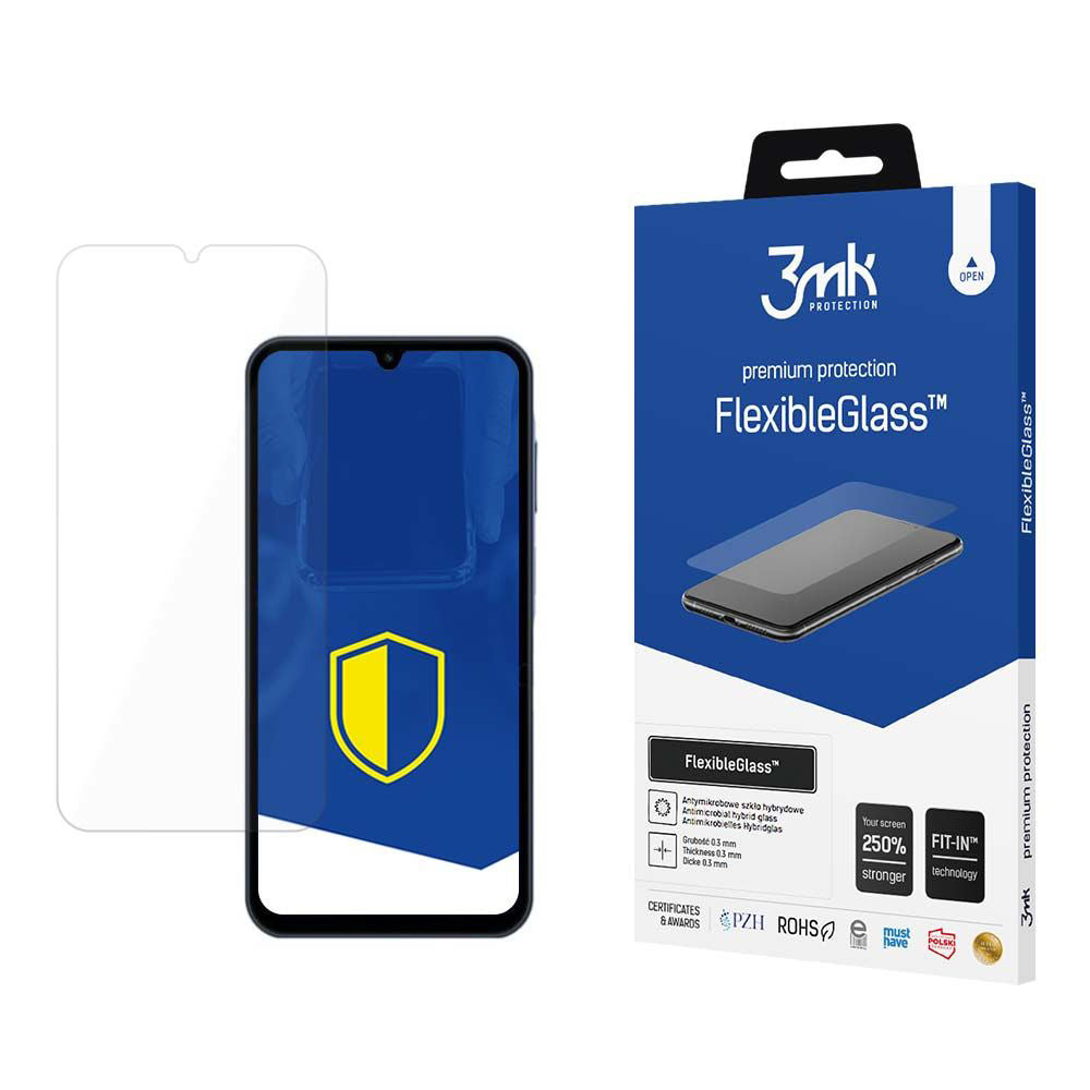 Película Protetora de Ecrã 3MK FlexibleGlass para Samsung Galaxy A15 5G A156 / A15 A155, Vidro Flexível, Colagem Total