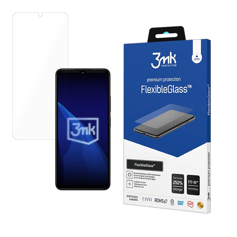 Película protetora de ecrã 3MK FlexibleGlass para Xiaomi Poco C75 / Redmi 14C, Vidro Flexível, Cola Total