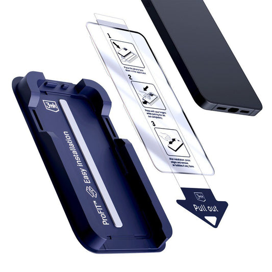 Película protetora de ecrã 3MK HardGlass Max para Apple iPhone 18 Pro / 17 Pro, Vidro Temperado, Cola Total, Preto