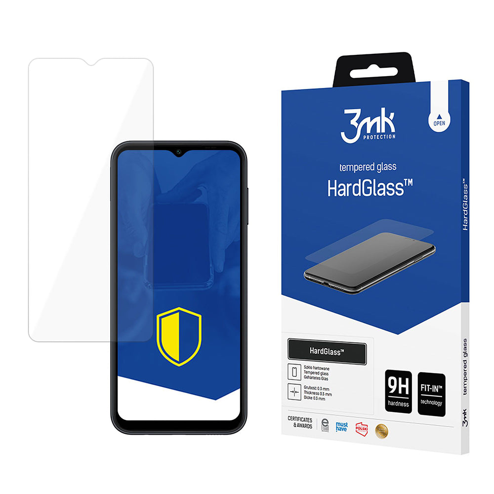 Película Protetora de Ecrã 3MK HardGlass para Samsung Galaxy A14 A145 / A14 5G A146, Vidro Temperado, Full Glue