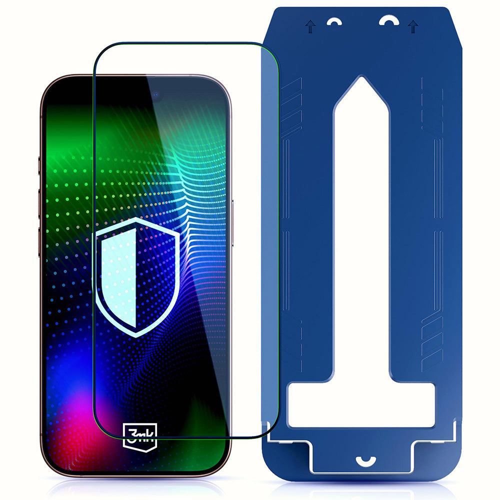 Película Protetora de Ecrã 3MK Hardy Ultra para Apple iPhone 17 / 16 Pro, Vidro Temperado, Full Glue, Preta