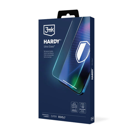 Película Protetora de Ecrã 3MK Hardy Ultra para Apple iPhone 17 Air, Vidro Temperado, Full Glue, Preta