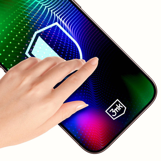 Película Protetora de Ecrã 3MK Hardy Ultra para Apple iPhone 17 Pro, Vidro Temperado, Full Glue, Preta