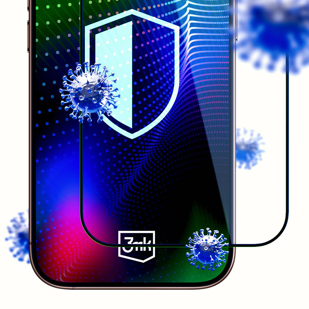 Película Protetora de Ecrã 3MK Hardy Ultra para Apple iPhone 17 Pro, Vidro Temperado, Full Glue, Preta