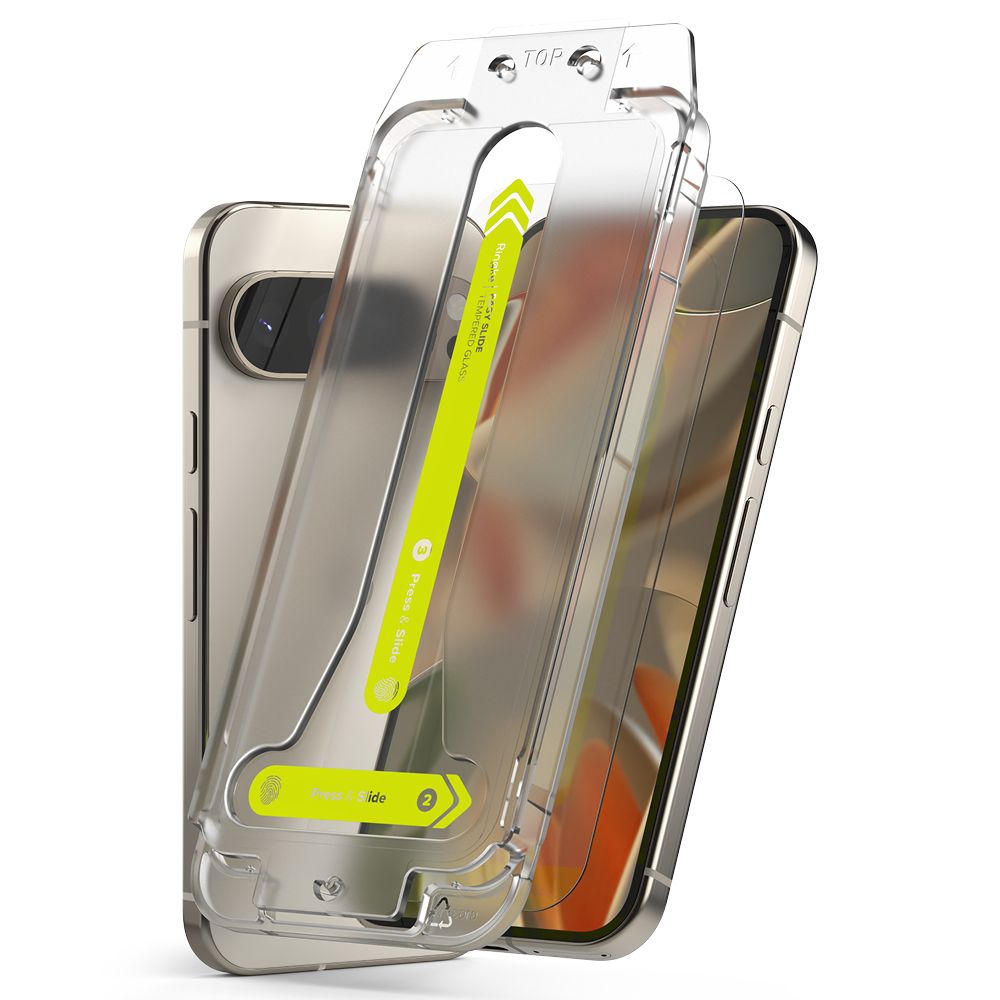 Película Protetora de Ecrã Ringke Easy Slide para Google Pixel 9 Pro XL, Vidro Temperado, Colagem Total, Conjunto de 2 Peças