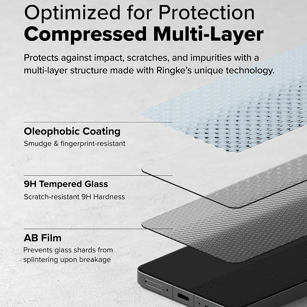 Película Protetora de Ecrã Ringke para OnePlus 13R, Vidro Temperado, Full Glue, Conjunto de 2 peças