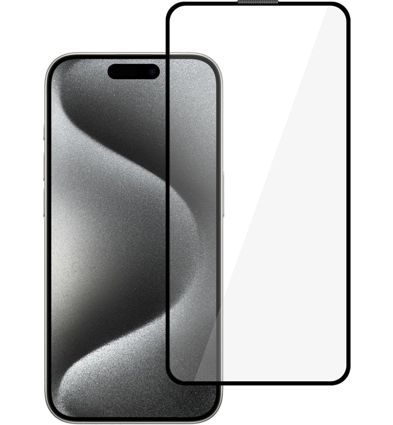 Película de proteção de ecrã Tel Protect 10X HD Plus Titanium para Apple iPhone 17 / 16 Pro, Vidro Temperado, Full Glue, Preta