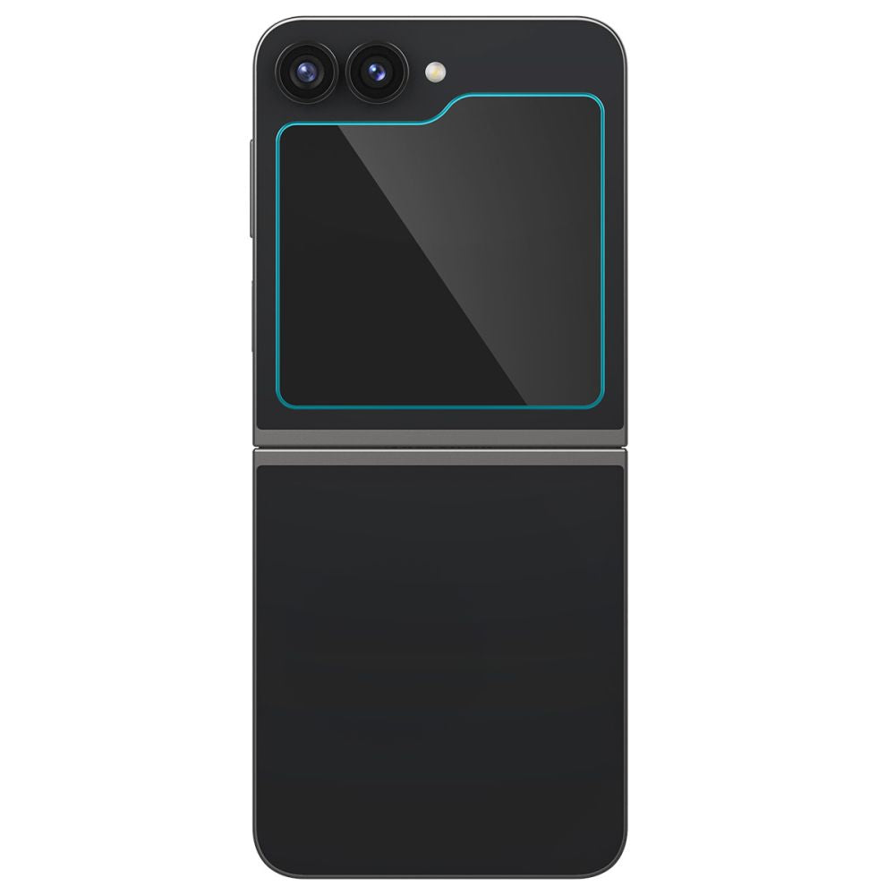 Película Protetora de Ecrã Exterior Spigen GlastR EZ FIT para Samsung Galaxy Z Flip6 F741, Vidro Temperado, Colagem Total, Conjunto de 2 peças AGL07972