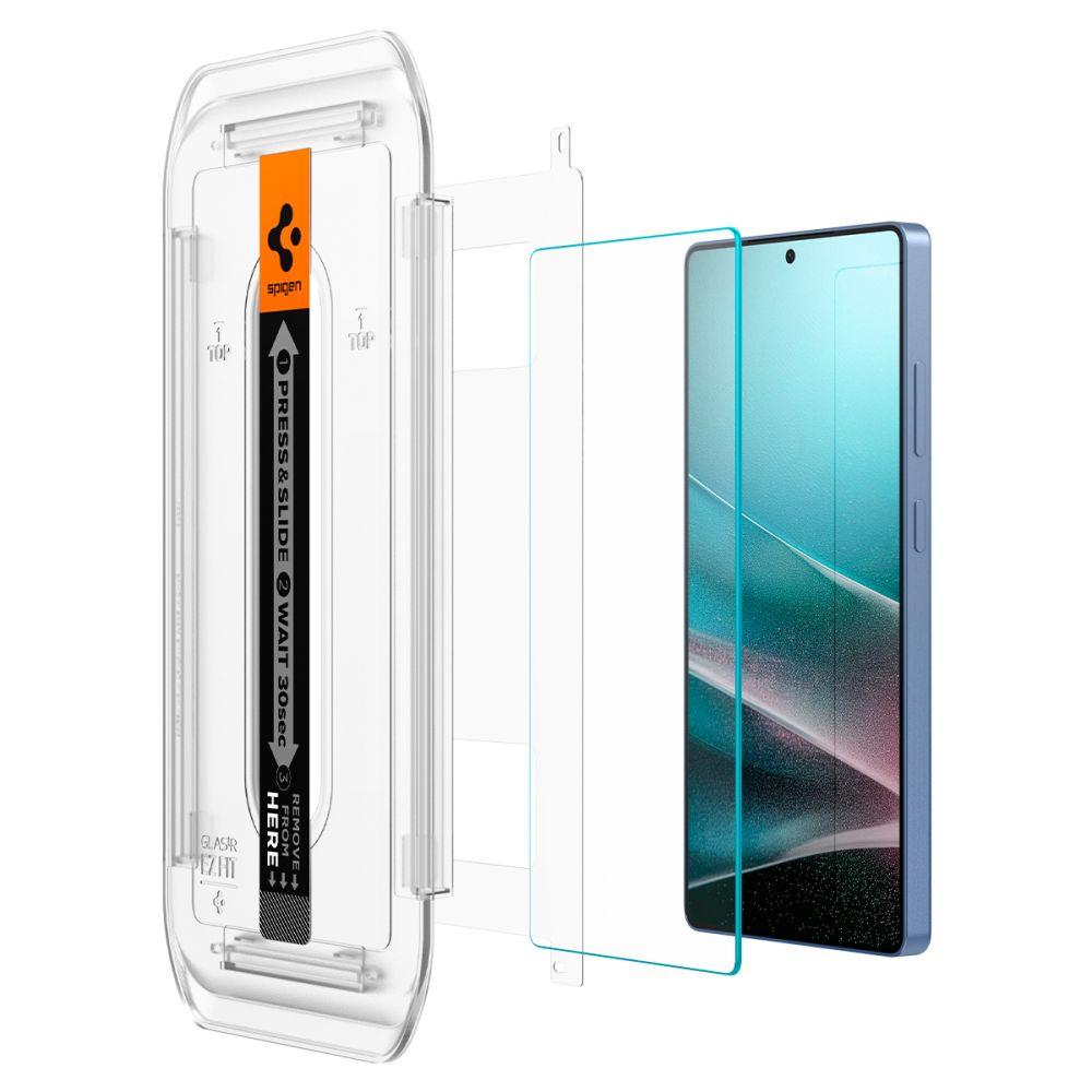 Película Protetora de Ecrã Spigen GlastR EZ FIT HD para Samsung Galaxy S25 Ultra S938, Vidro Temperado, Colagem Completa, Conjunto de 2 peças AGL09082