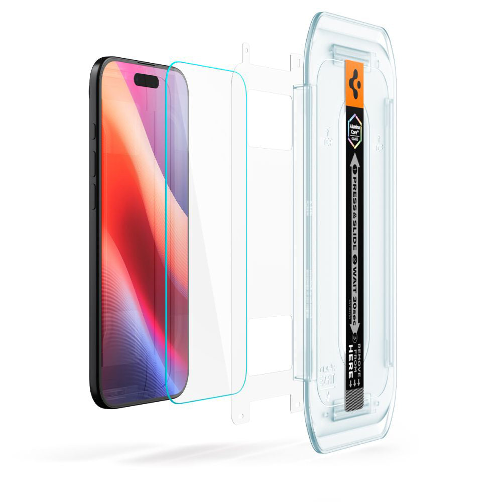Película Protetora de Ecrã Spigen GlastR EZ FIT para Apple iPhone 17 Air, Vidro Temperado, Full Glue, Conjunto de 2 peças