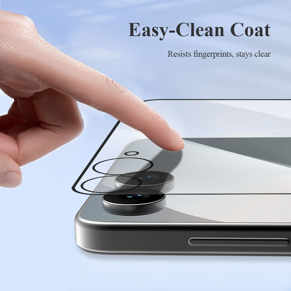 Película protetora para ecrã exterior Lereach para Samsung Galaxy Z Flip8 F776 / Galaxy Z Flip7 F766, vidro temperado, cola total, conjunto de 2 peças, preta