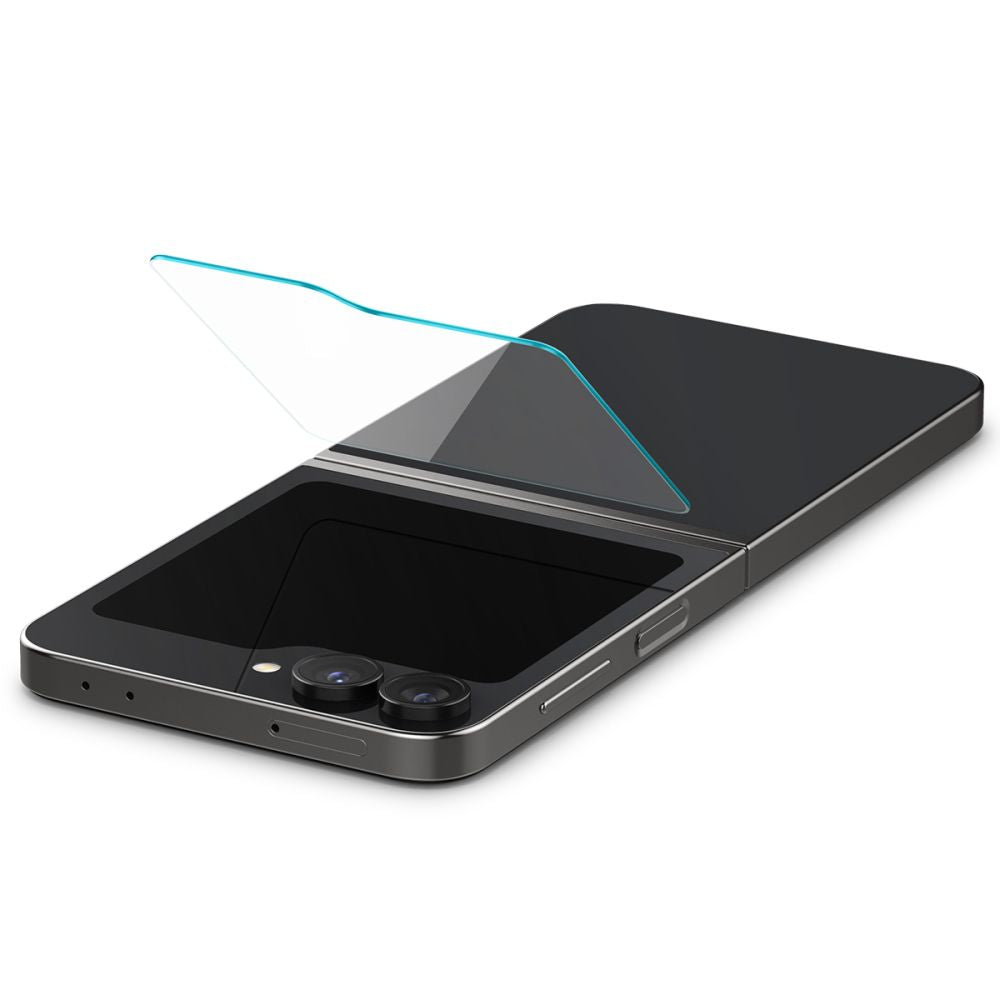 Película Protetora de Ecrã Exterior Spigen GlastR EZ FIT para Samsung Galaxy Z Flip6 F741, Vidro Temperado, Colagem Total, Conjunto de 2 peças AGL07972