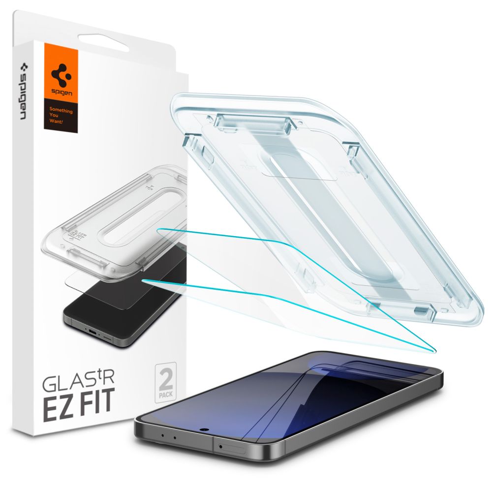 Protetor de ecrã Spigen EZ FIT para Samsung Galaxy S24 FE S721, proteção de vidro, cola total, conjunto de 2 peças AGL08729