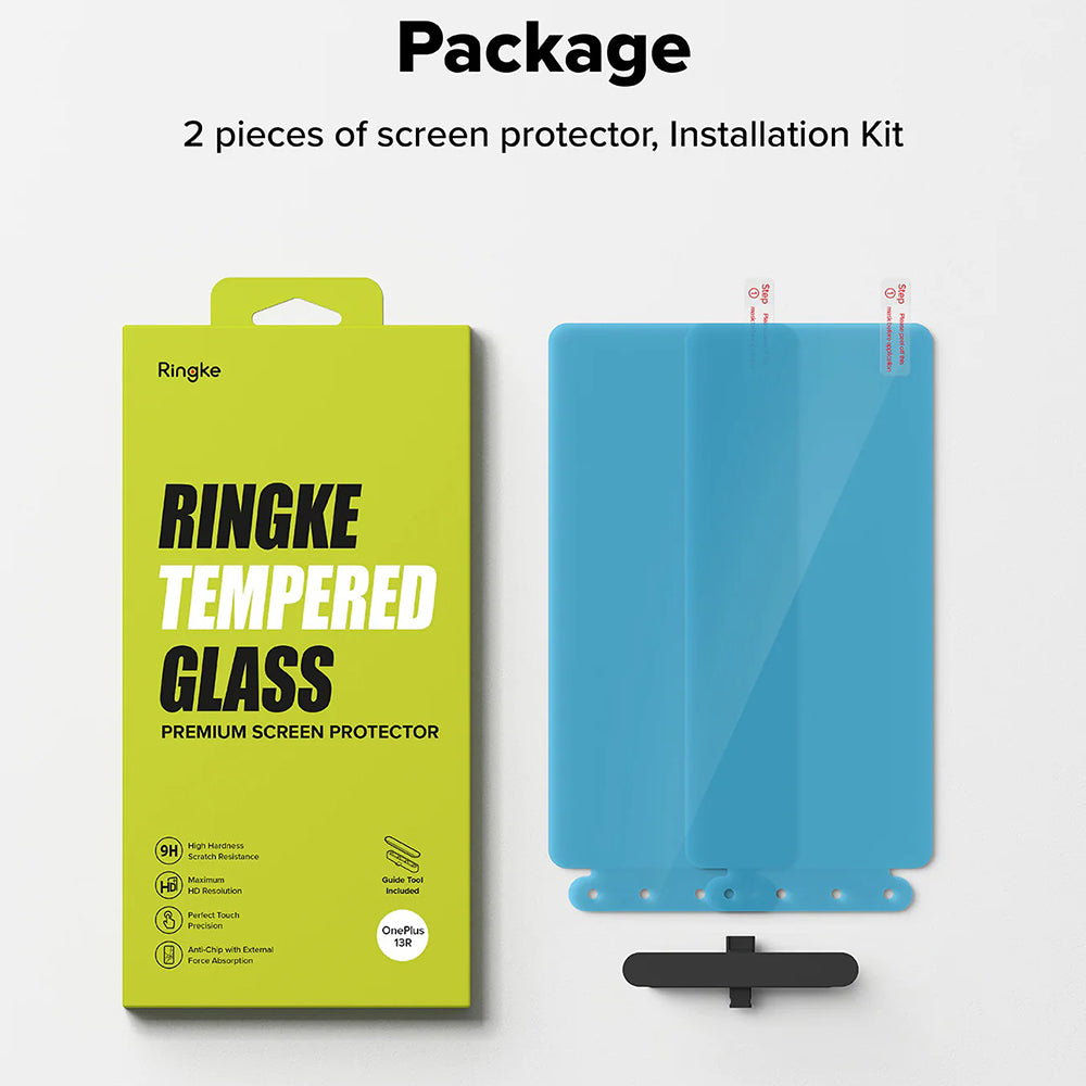 Película Protetora de Ecrã Ringke para OnePlus 13R, Vidro Temperado, Full Glue, Conjunto de 2 peças
