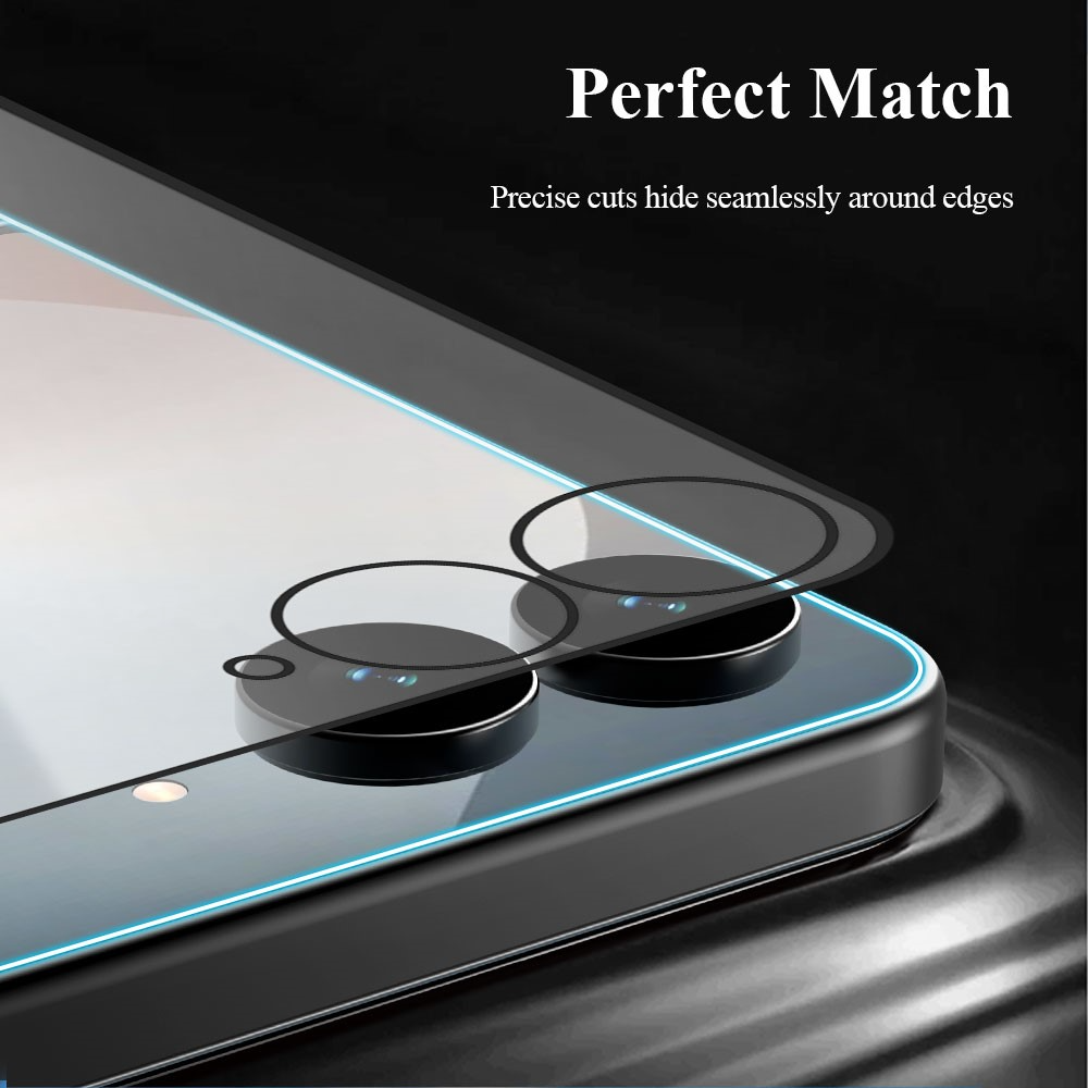 Película protetora para ecrã exterior Lereach para Samsung Galaxy Z Flip8 F776 / Galaxy Z Flip7 F766, vidro temperado, cola total, conjunto de 2 peças, preta
