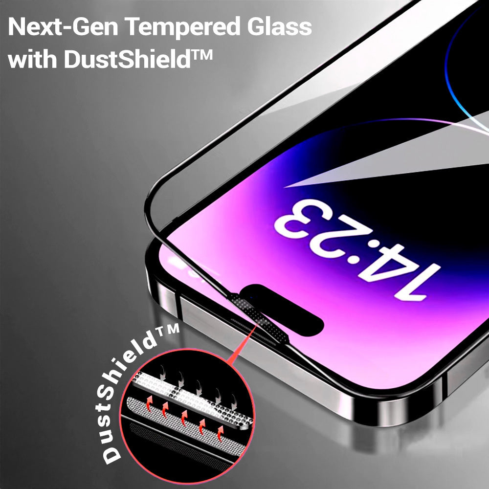 Película de Proteção de Ecrã Privacy Tel Protect 10X Plus Titanium para Apple iPhone 17 / 16 Pro, Vidro Temperado, Full Glue
