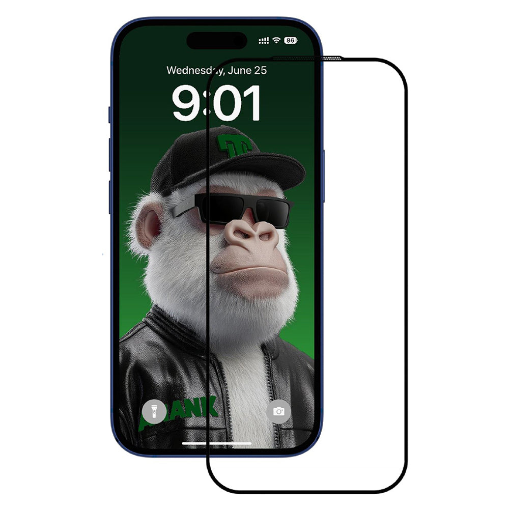 Película Protetora de Ecrã Anank 10X Reinforced CG para Apple iPhone 17 Pro, Vidro Temperado, Full Glue, 2.5D, Preta