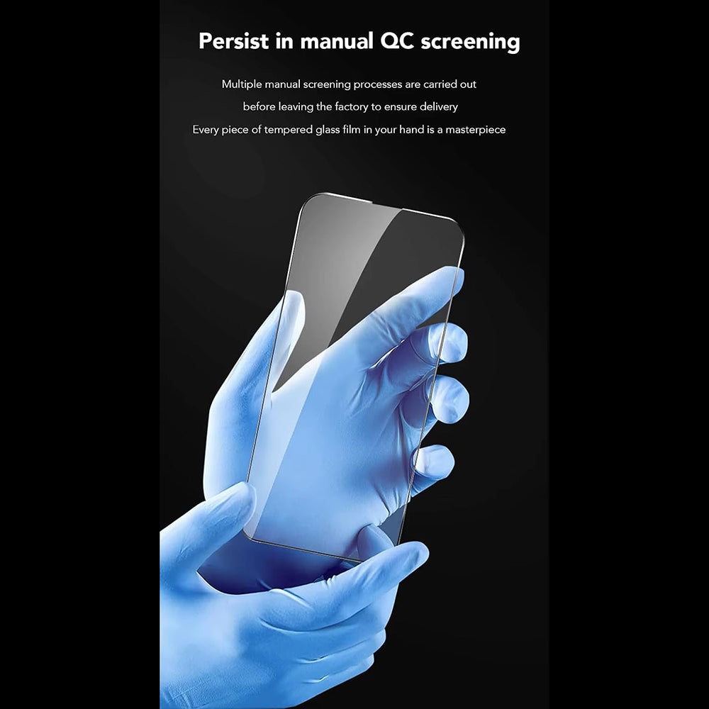 Película protetora de ecrã Anank Anti-Dedadas para Apple iPhone 14 Pro Max, Vidro Temperado, Cola Total, 2.5D, Preta