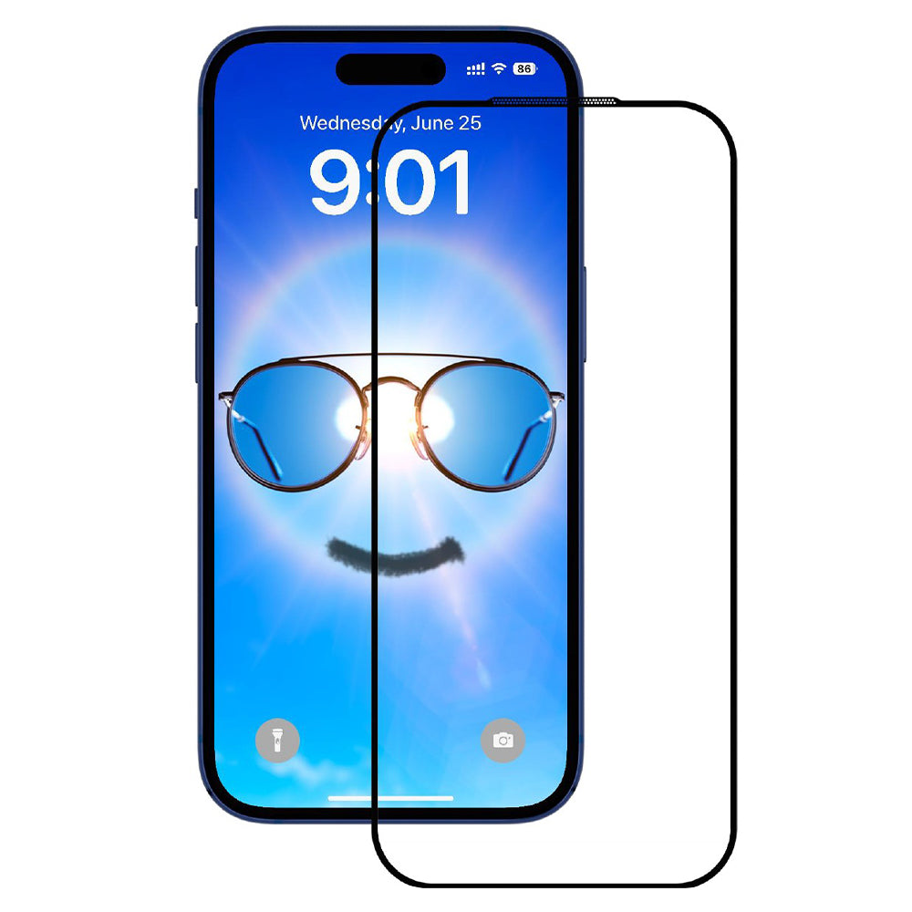 Película Protetora de Ecrã Anank Anti Reflexo para Apple iPhone 17 Pro, Vidro Temperado, Full Glue, 2.5D, Preta