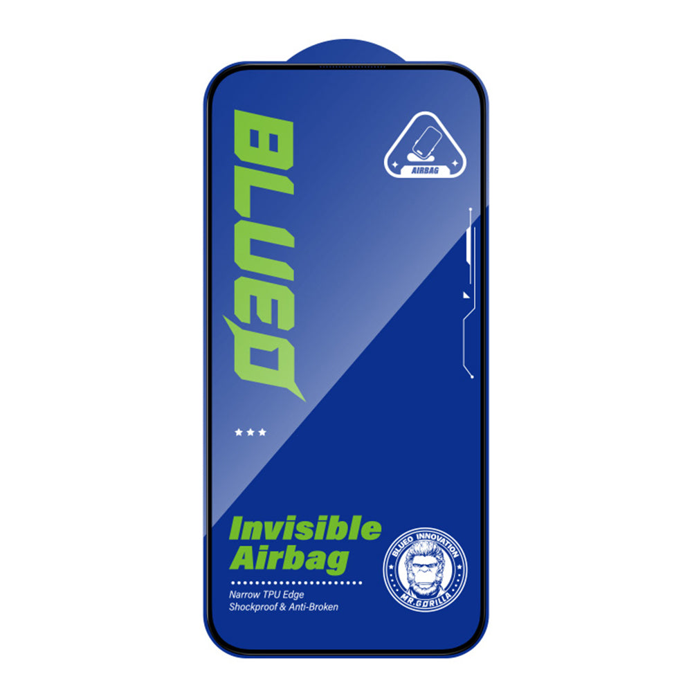 Película protetora de ecrã Blueo Anti-Broken para Apple iPhone 15 Pro, Vidro Temperado, Cola Total, Preta