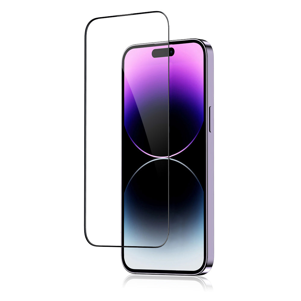 Película protetora de ecrã Blueo Anti-Broken para Apple iPhone 15 Pro, Vidro Temperado, Cola Total, Preta