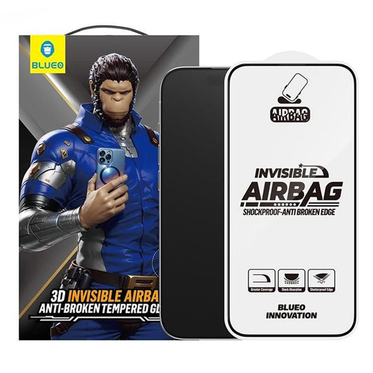 Película Protetora de Ecrã Blueo Anti-Broken para Apple iPhone 17 Air, Vidro Temperado, Full Glue, Preta