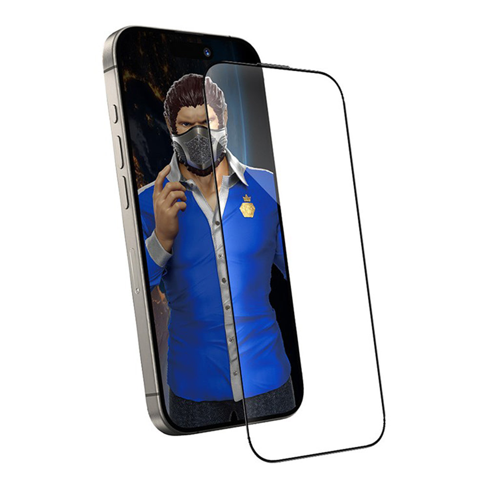 Película protetora de ecrã Blueo Anti-Dust HD Applicator Pro para Apple iPhone 14 Pro Max, Vidro Temperado, Cola Total, Preta