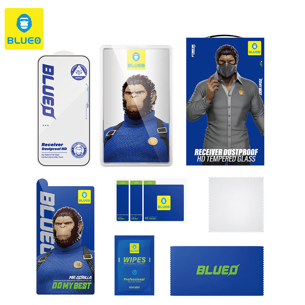 Película protetora de ecrã Blueo Anti-Pó HD para Apple iPhone 11 / XR, Vidro Temperado, Cola Total, Preta