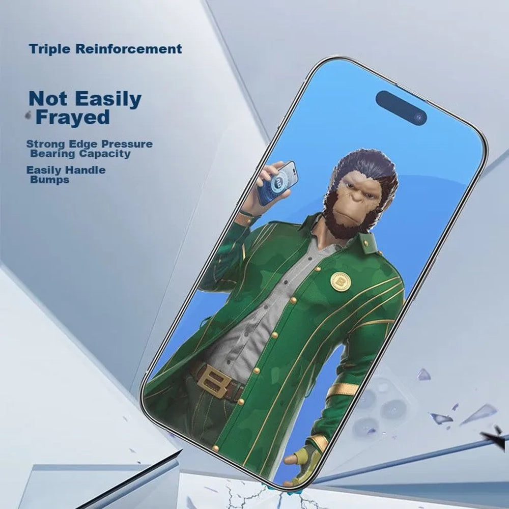 Película protetora de ecrã Blueo Anti-Glare para Apple iPhone 12 / 12 Pro, Vidro Temperado, Cola Total, Preta