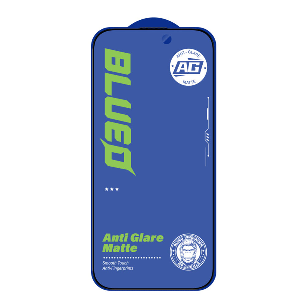 Película protetora de ecrã Blueo Anti-Glare para Apple iPhone 14 Pro Max, Vidro Temperado, Cola Total, Preta