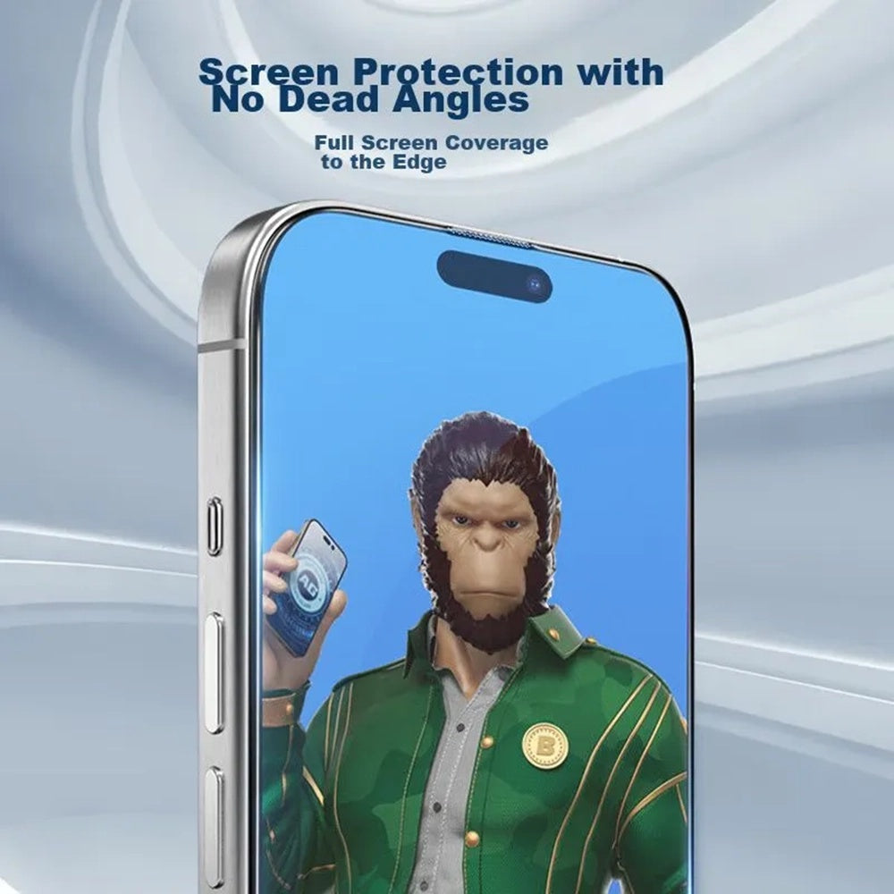 Película protetora de ecrã Blueo Anti-Glare para Apple iPhone 14 Pro Max, Vidro Temperado, Cola Total, Preta