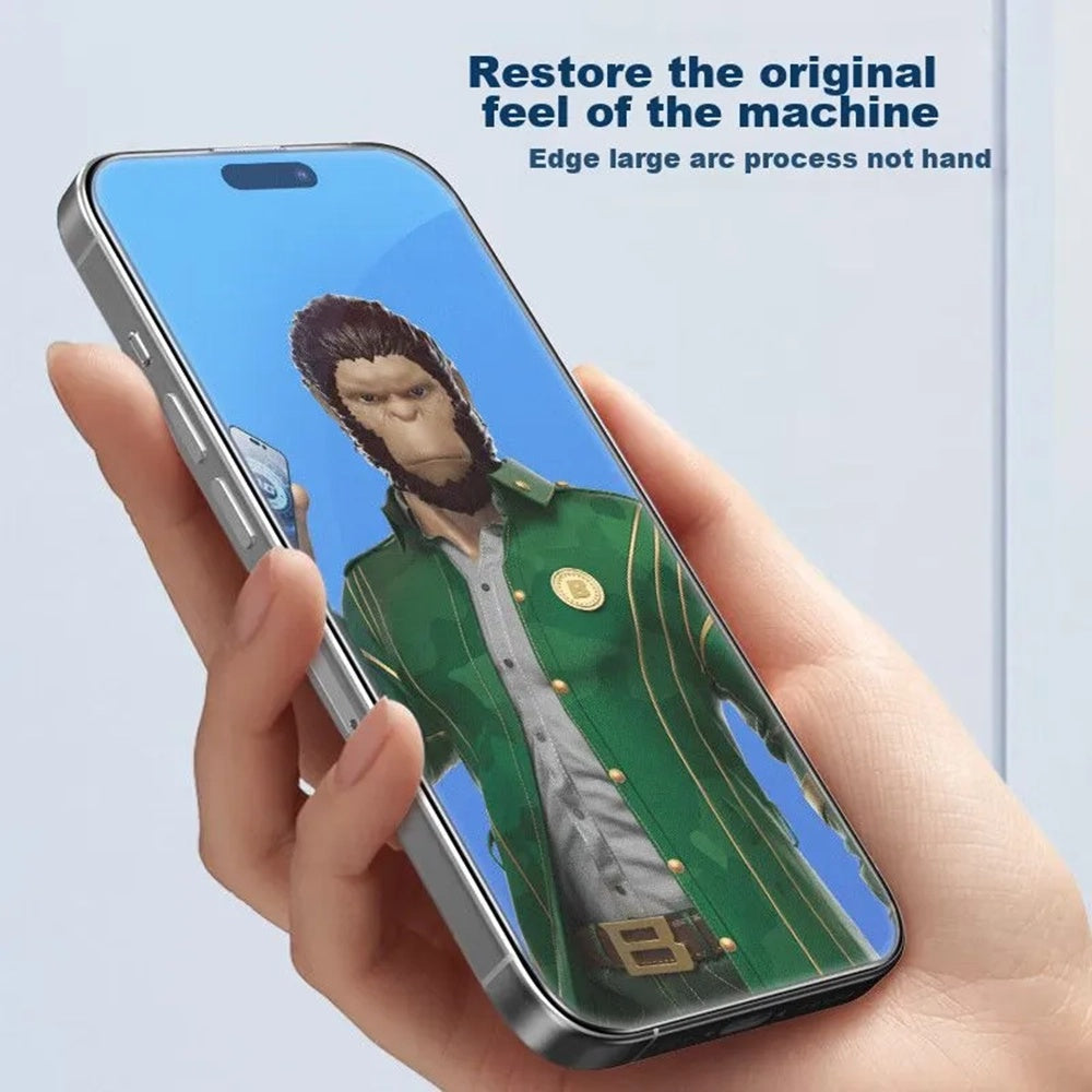 Película protetora de ecrã Blueo Anti-Glare para Apple iPhone 14 Pro Max, Vidro Temperado, Cola Total, Preta