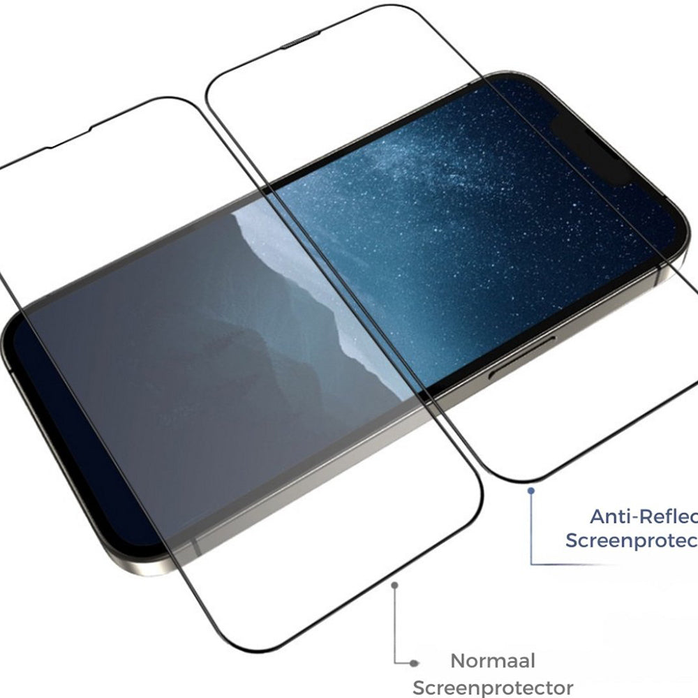 Película protetora de ecrã Blueo Anti-Reflexo HD Applicator Pro para Apple iPhone 15 Pro, Vidro Temperado, Cola Total, Preta