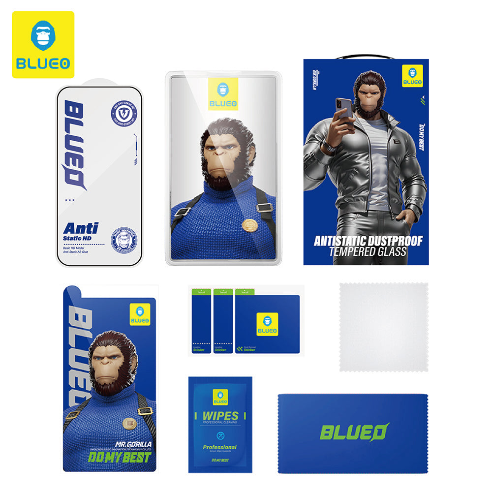 Película protetora de ecrã Blueo Anti-Estática HD para Apple iPhone 11 Pro / XS / X, Vidro Temperado, Cola Total, Preta