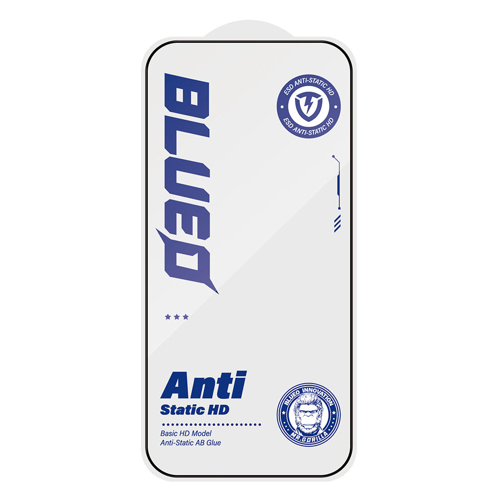Película protetora de ecrã Blueo Anti-Static HD para Apple iPhone 12 Pro Max, Vidro Temperado, Cola Total, Preta